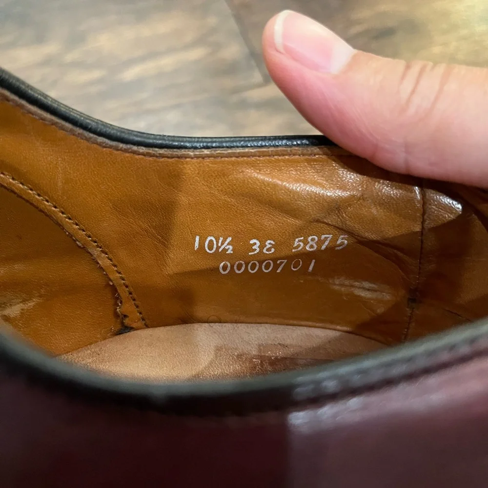 Allen Edmonds Brown Leather Park Avenue Cap Toe‎ Oxfords Sz. 10.5